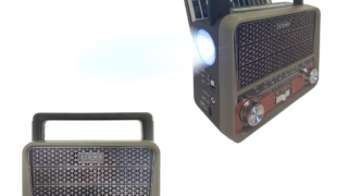 LEDライト付 ポータブルマルチラジオプレーヤー チャコールグレー